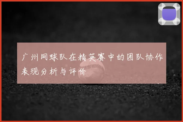 广州网球队在精英赛中的团队协作表现分析与评价